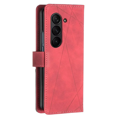 BINFEN COLOR BF05 For Samsung Galaxy Z Fold6 5G Case PU Leather Geometric Phone Cover