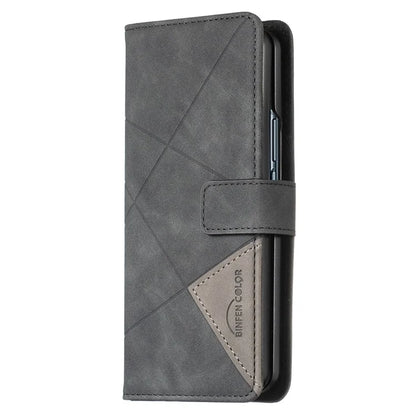 BINFEN COLOR BF05 For Samsung Galaxy Z Fold6 5G Case PU Leather Geometric Phone Cover