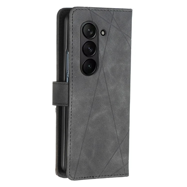 BINFEN COLOR BF05 For Samsung Galaxy Z Fold6 5G Case PU Leather Geometric Phone Cover