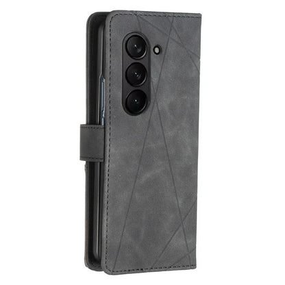 BINFEN COLOR BF05 For Samsung Galaxy Z Fold6 5G Case PU Leather Geometric Phone Cover