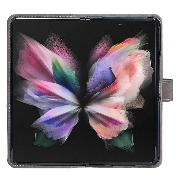 BINFEN COLOR BF05 For Samsung Galaxy Z Fold6 5G Case PU Leather Geometric Phone Cover