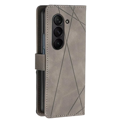 BINFEN COLOR BF05 For Samsung Galaxy Z Fold6 5G Case PU Leather Geometric Phone Cover
