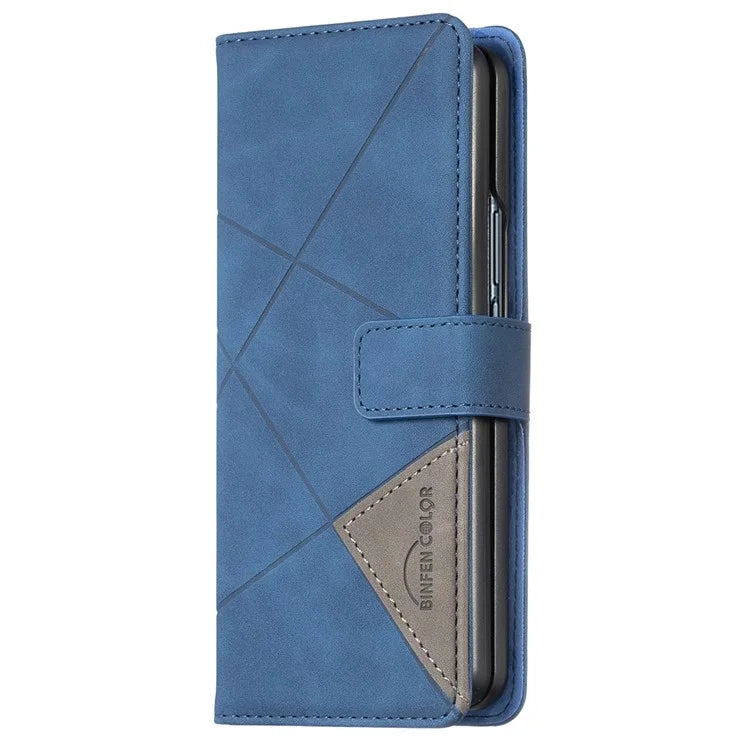 BINFEN COLOR BF05 For Samsung Galaxy Z Fold6 5G Case PU Leather Geometric Phone Cover
