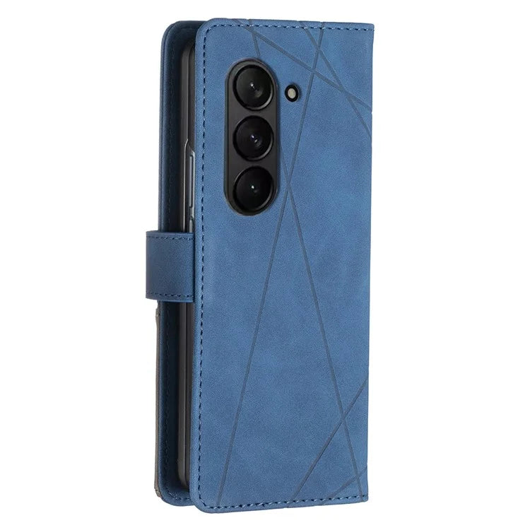 BINFEN COLOR BF05 For Samsung Galaxy Z Fold6 5G Case PU Leather Geometric Phone Cover