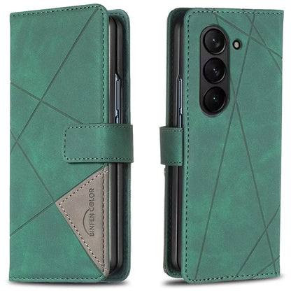 BINFEN COLOR BF05 For Samsung Galaxy Z Fold6 5G Case PU Leather Geometric Phone Cover