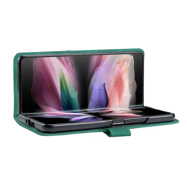 BINFEN COLOR BF05 For Samsung Galaxy Z Fold6 5G Case PU Leather Geometric Phone Cover