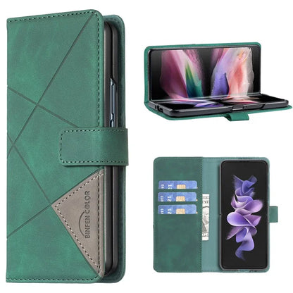 BINFEN COLOR BF05 For Samsung Galaxy Z Fold6 5G Case PU Leather Geometric Phone Cover