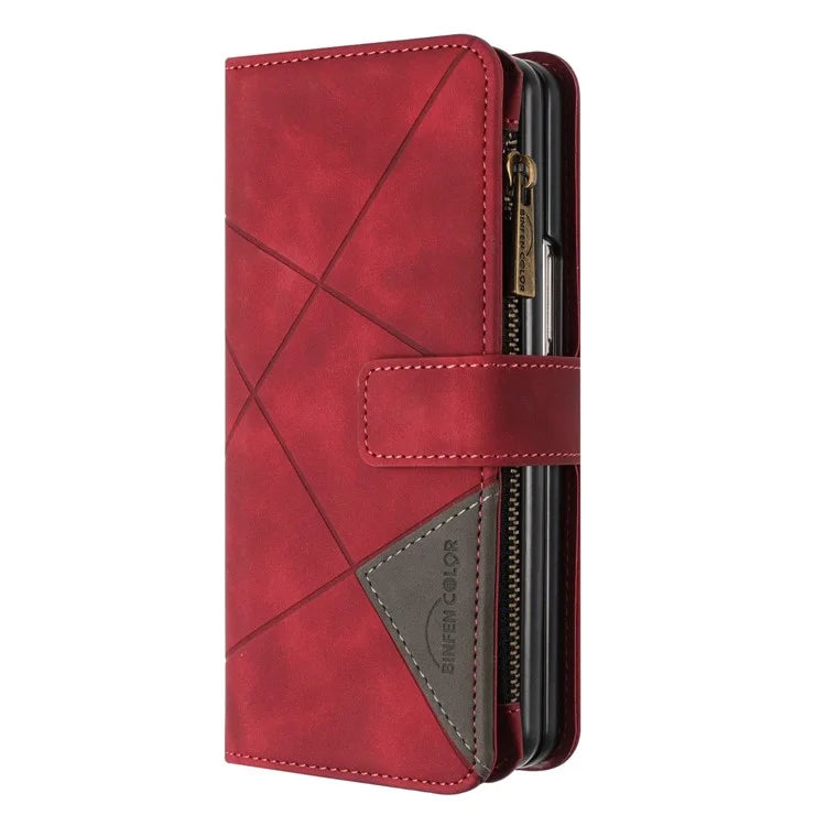 BINFEN COLOR For Samsung Galaxy Z Fold6 5G Case Zipper Pocket Wallet Leather Phone Cover