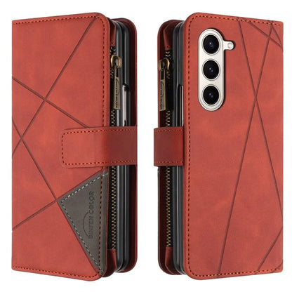 BINFEN COLOR For Samsung Galaxy Z Fold6 5G Case Zipper Pocket Wallet Leather Phone Cover
