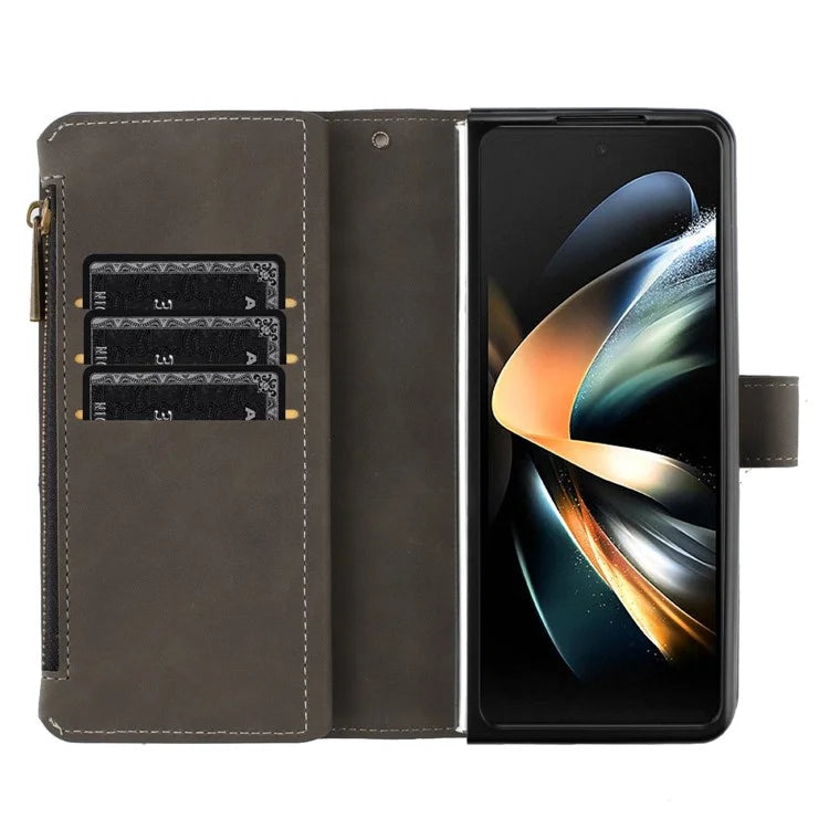 BINFEN COLOR For Samsung Galaxy Z Fold6 5G Case Zipper Pocket Wallet Leather Phone Cover