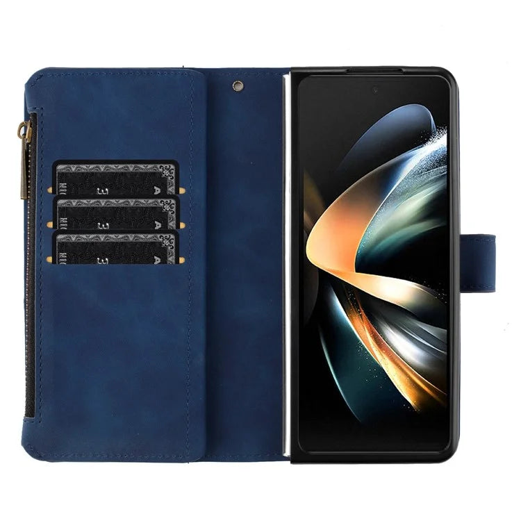 BINFEN COLOR For Samsung Galaxy Z Fold6 5G Case Zipper Pocket Wallet Leather Phone Cover