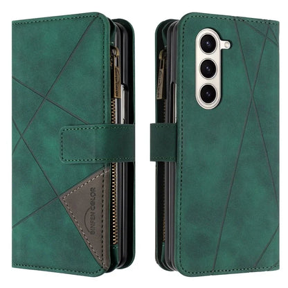 BINFEN COLOR For Samsung Galaxy Z Fold6 5G Case Zipper Pocket Wallet Leather Phone Cover