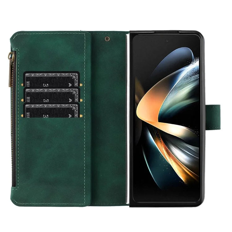 BINFEN COLOR For Samsung Galaxy Z Fold6 5G Case Zipper Pocket Wallet Leather Phone Cover