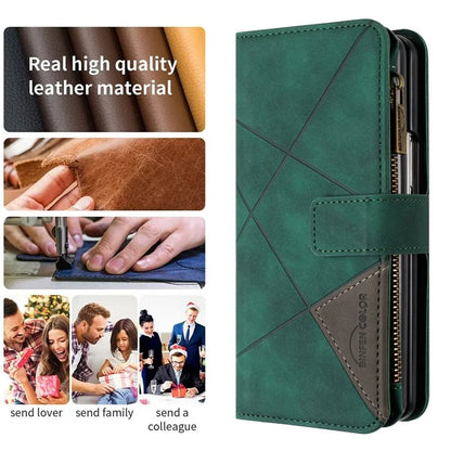 BINFEN COLOR For Samsung Galaxy Z Fold6 5G Case Zipper Pocket Wallet Leather Phone Cover