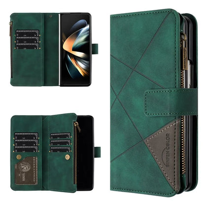 BINFEN COLOR For Samsung Galaxy Z Fold6 5G Case Zipper Pocket Wallet Leather Phone Cover
