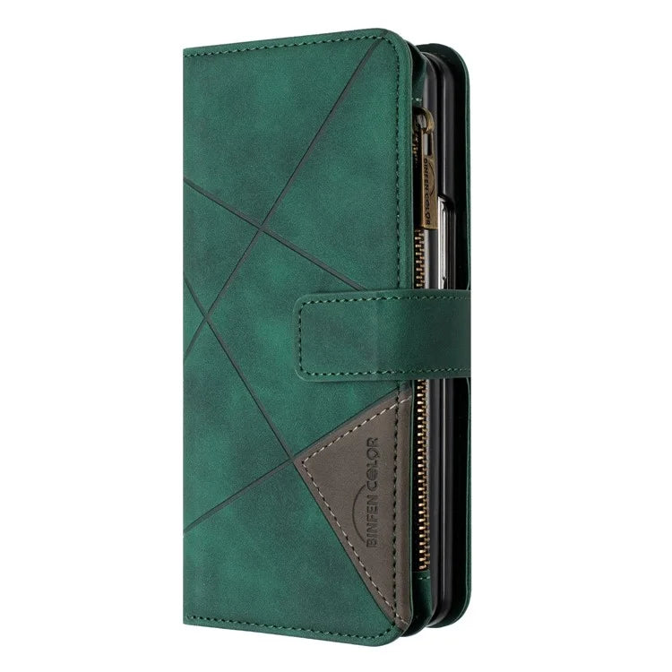 BINFEN COLOR For Samsung Galaxy Z Fold6 5G Case Zipper Pocket Wallet Leather Phone Cover