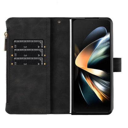 BINFEN COLOR For Samsung Galaxy Z Fold6 5G Case Zipper Pocket Wallet Leather Phone Cover