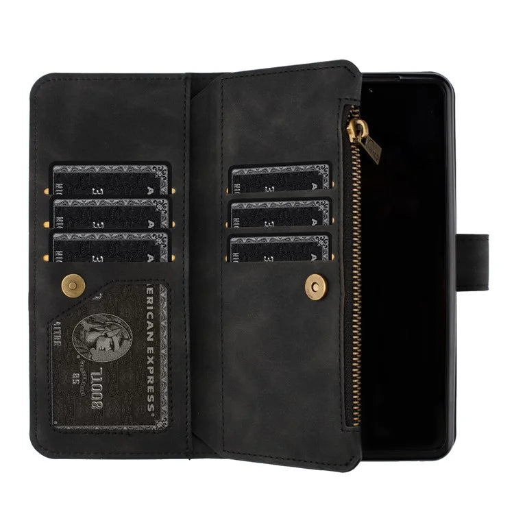 BINFEN COLOR For Samsung Galaxy Z Fold6 5G Case Zipper Pocket Wallet Leather Phone Cover