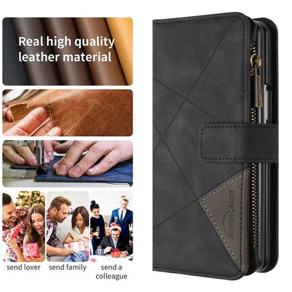 BINFEN COLOR For Samsung Galaxy Z Fold6 5G Case Zipper Pocket Wallet Leather Phone Cover