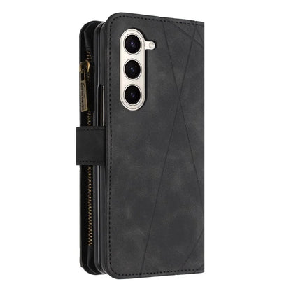 BINFEN COLOR For Samsung Galaxy Z Fold6 5G Case Zipper Pocket Wallet Leather Phone Cover