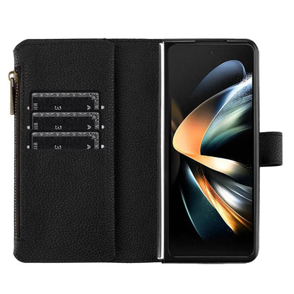 BINFEN COLOR For Samsung Galaxy Z Fold6 5G Case PU Leather Litchi Texture Zipper Phone Cover