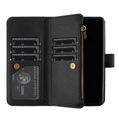 BINFEN COLOR For Samsung Galaxy Z Fold6 5G Case PU Leather Litchi Texture Zipper Phone Cover