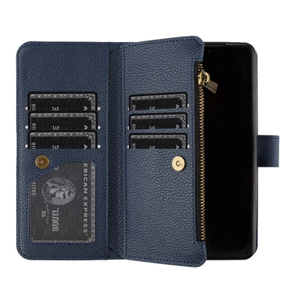 BINFEN COLOR For Samsung Galaxy Z Fold6 5G Case PU Leather Litchi Texture Zipper Phone Cover