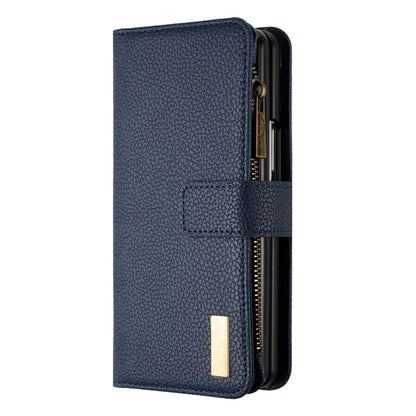 BINFEN COLOR For Samsung Galaxy Z Fold6 5G Case PU Leather Litchi Texture Zipper Phone Cover
