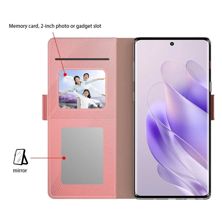 For Infinix Note 40 Pro+ Case PU Leather Stand Phone Cover with Mirror Function