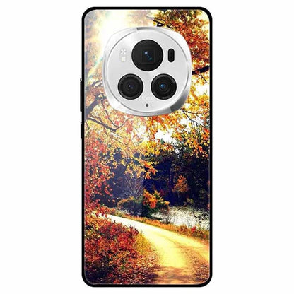For Honor Magic6 Pro 5G Slim Case Pattern Printing PC+Tempered Glass+TPU Phone Shell