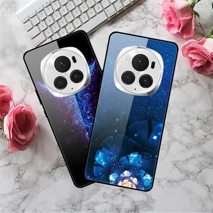 For Honor Magic6 Pro 5G Slim Case Pattern Printing PC+Tempered Glass+TPU Phone Shell