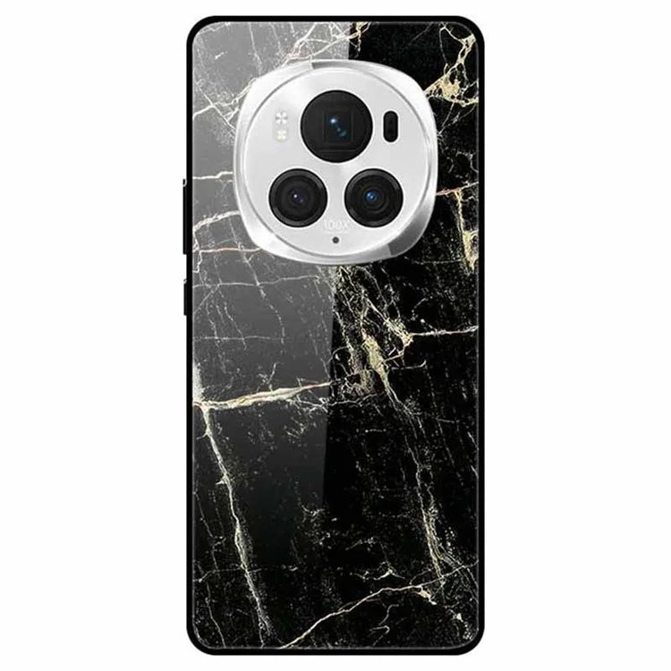 For Honor Magic6 Pro 5G Slim Case Pattern Printing PC+Tempered Glass+TPU Phone Shell
