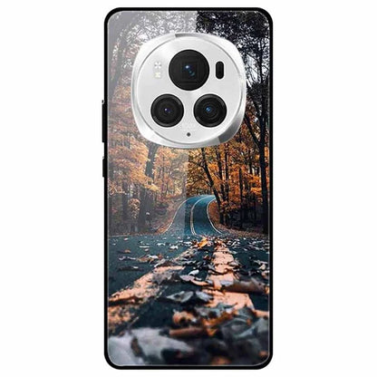 For Honor Magic6 Pro 5G Case Pattern Print PC+Tempered Glass+TPU Slim Phone Cover