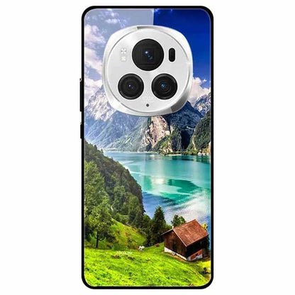 For Honor Magic6 Pro 5G Case Pattern Print PC+Tempered Glass+TPU Slim Phone Cover