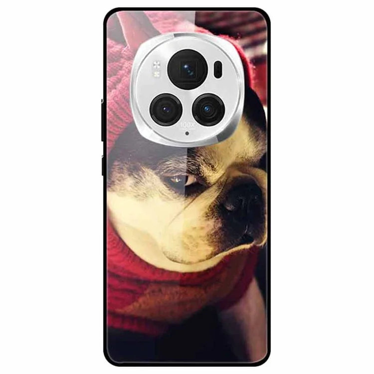 For Honor Magic6 Pro 5G Case Pattern Print PC+Tempered Glass+TPU Slim Phone Cover