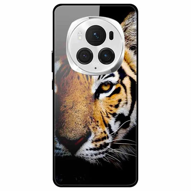 For Honor Magic6 Pro 5G Case Pattern Print PC+Tempered Glass+TPU Slim Phone Cover
