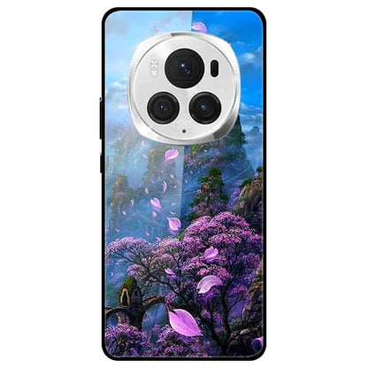 For Honor Magic6 Pro 5G Case Pattern Print PC+Tempered Glass+TPU Slim Phone Cover