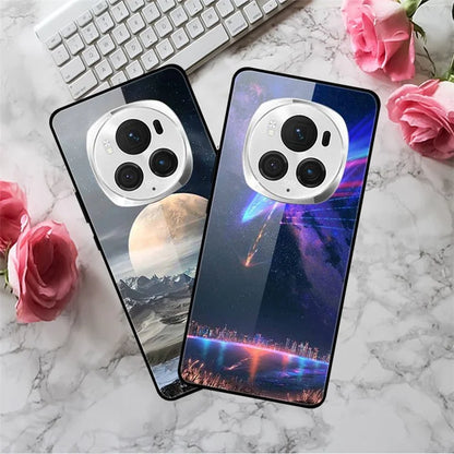 For Honor Magic6 Pro 5G Case Pattern Print PC+Tempered Glass+TPU Slim Phone Cover