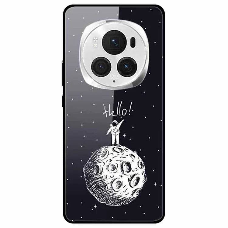 For Honor Magic6 Pro 5G Case Pattern Print PC+Tempered Glass+TPU Slim Phone Cover
