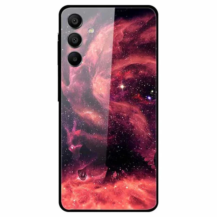 For Samsung Galaxy A15 4G / 5G Case Anti-Drop Pattern Tempered Glass Phone Cover