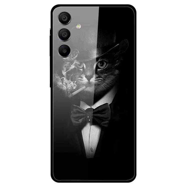 For Samsung Galaxy A15 4G / 5G Case Anti-Drop Pattern Tempered Glass Phone Cover