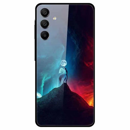 For Samsung Galaxy A15 4G / 5G Case Anti-Drop Pattern Tempered Glass Phone Cover
