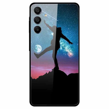 For Samsung Galaxy A15 4G / 5G Case Anti-Drop Pattern Tempered Glass Phone Cover