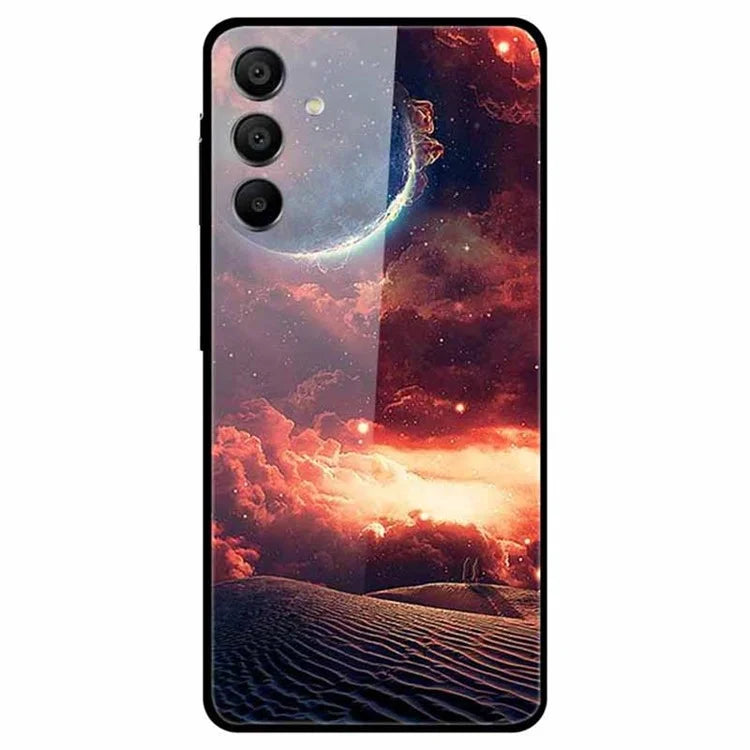 For Samsung Galaxy A15 4G / 5G Case Anti-Drop Pattern Tempered Glass Phone Cover