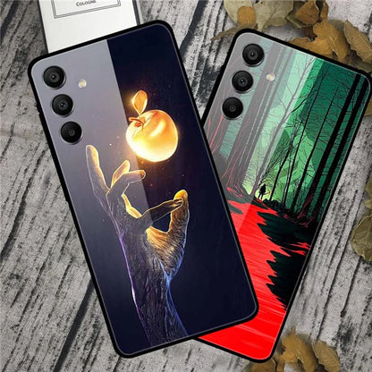 For Samsung Galaxy A15 4G / 5G Case Anti-Drop Pattern Tempered Glass Phone Cover / Earth