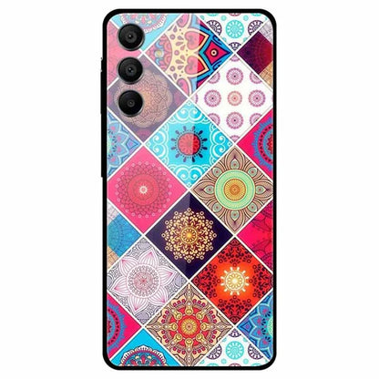 For Samsung Galaxy A15 4G / 5G Case Anti-Drop Pattern Tempered Glass Phone Cover