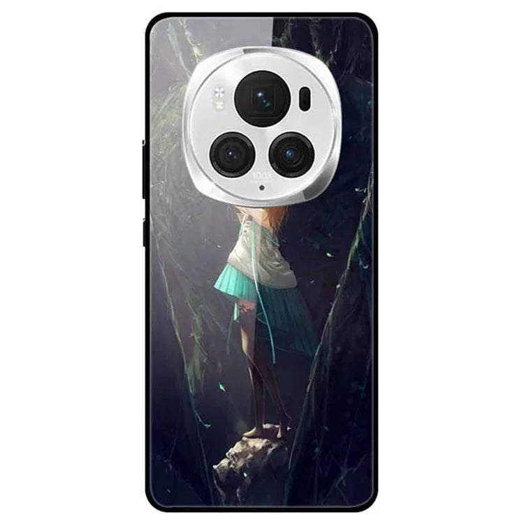 For Honor Magic6 Pro 5G Case Pattern Printing Tempered Glass Phone Cover