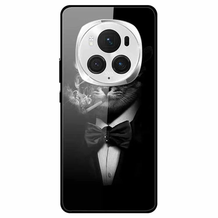 For Honor Magic6 Pro 5G Case Pattern Printing Tempered Glass Phone Cover