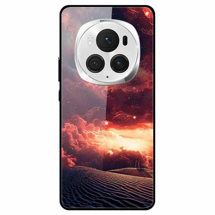 For Honor Magic6 Pro 5G Case Pattern Printing Tempered Glass Phone Cover