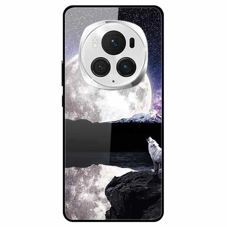 For Honor Magic6 Pro 5G Case Pattern Printing Tempered Glass Phone Cover